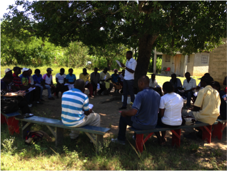 BAI lawyers discuss cholera advocacy with affected communities.